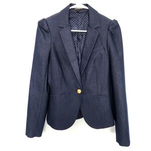 Express Striped Navy Blazer 4